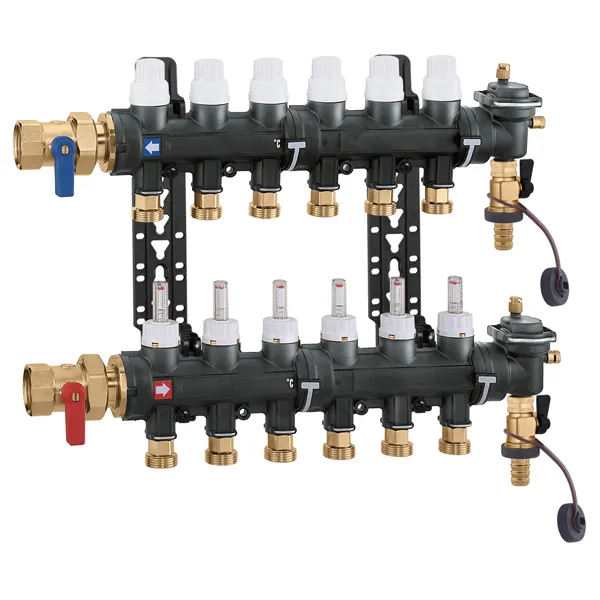 6716H1 Caleffi kunststof verdeler 8 groeps 3/4"
