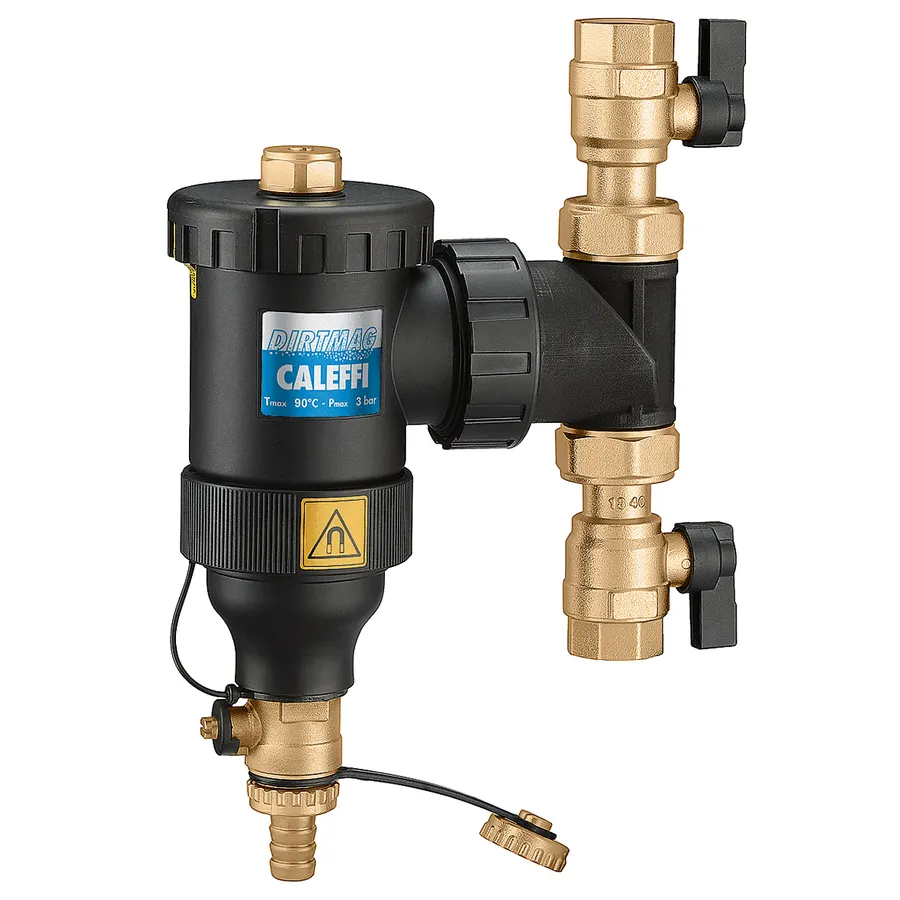 Caleffi Dirtmag vuilafscheider 1.1/4" met afsluitkranen magneet