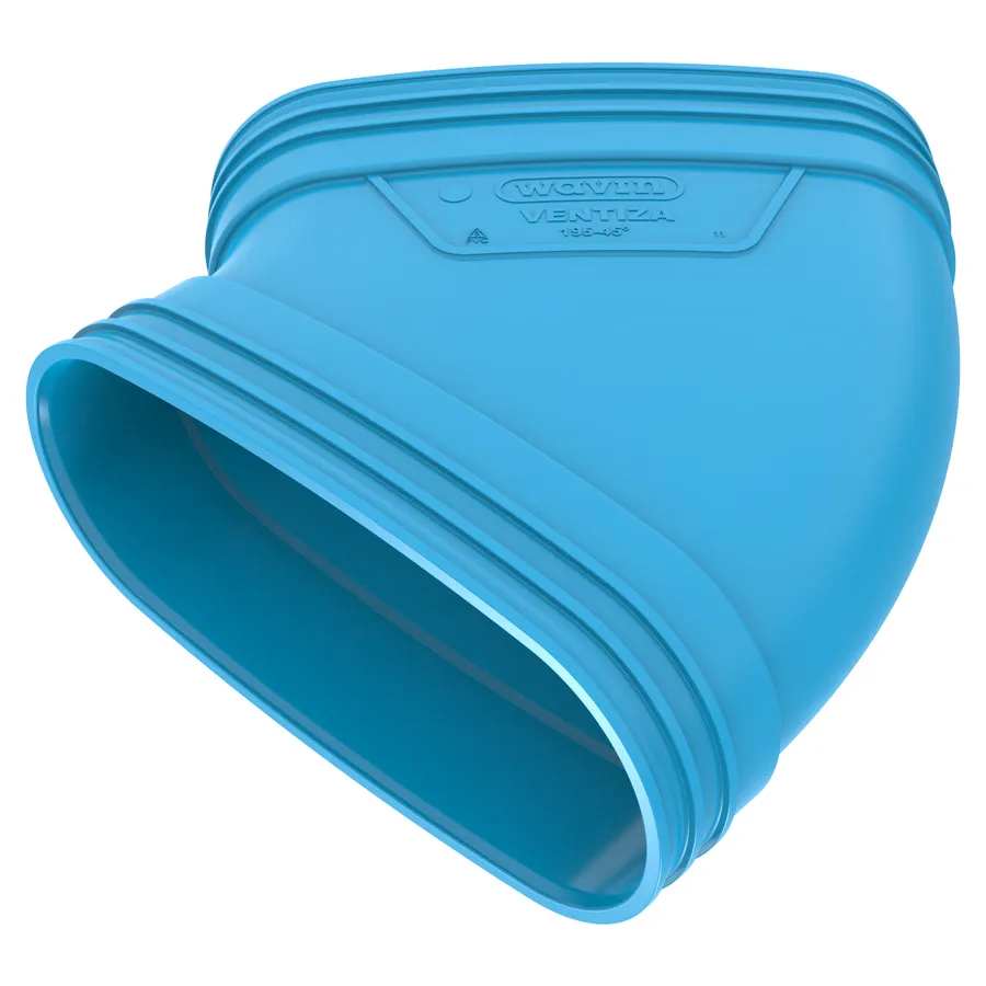 Wavin PVC ventilatiekanaal bocht 45 graden 195mm