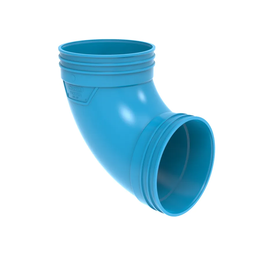 Wavin PVC ventilatiekanaal bocht 90 graden 125mm