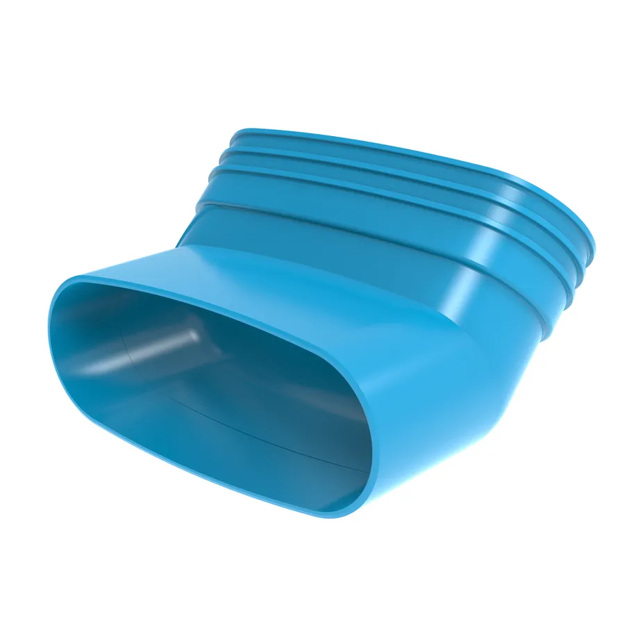 Wavin PVC ventilatiekanaal staande bocht 45 graden 195x80