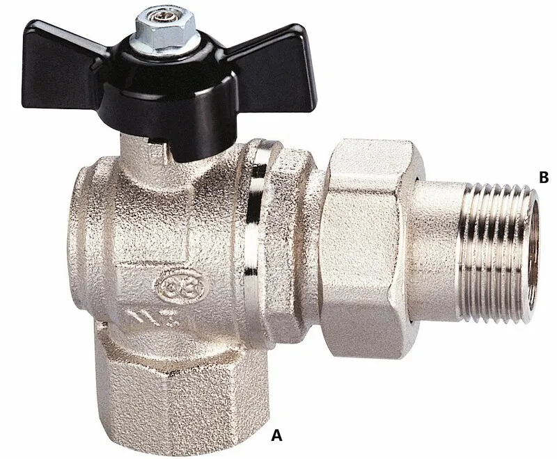 RBM kogelafsluiter haaks 3/4 inch messing inwendig uitwendig