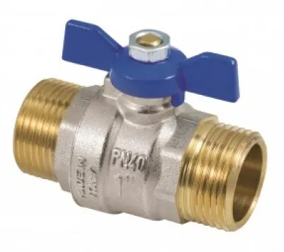 RBM kogelkraan blauw 3/4 inch uitwendig vlinderhendel