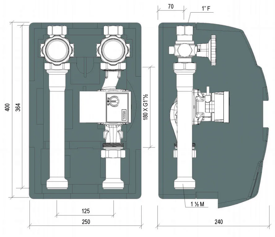 Lovato pompgroep KS125 DN25 met directe aansluiting - detailfoto 2 – foto 2