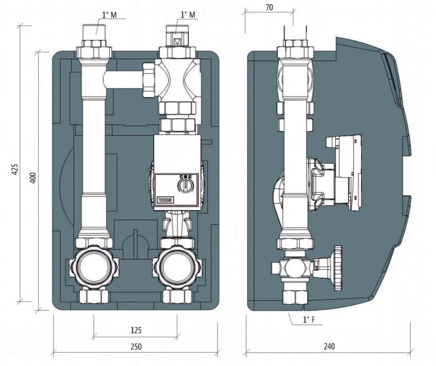 Lovato T-Back pompgroep Wilo Para SC 25/1-6 compressor unit - detailfoto 2 – foto 2