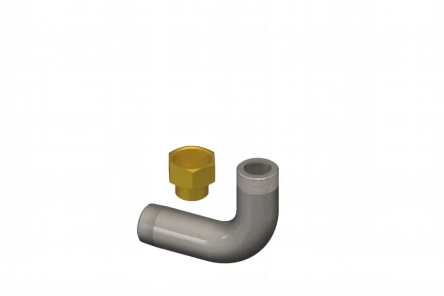 49207001 Lovato stalen bocht 90° tbv C70 en C90 Profitec