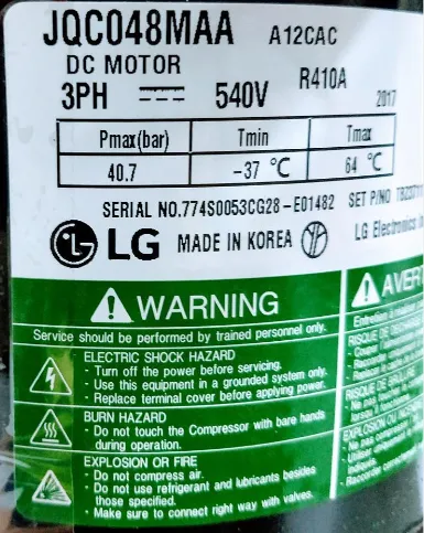 TBZ37117401 LG MV5 Compressor 2