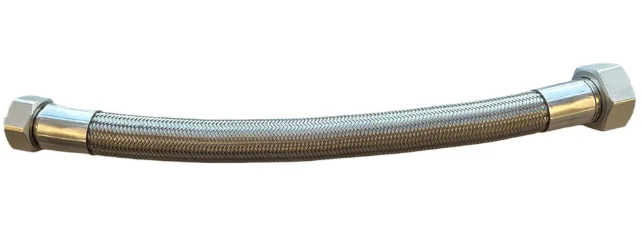 Flexibele aansluitleiding 200mm 1"x1.1/2"bixbi RVS gevlochten/glad