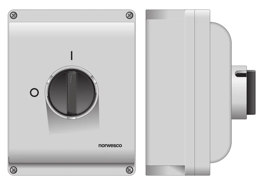 SA-440 Norwesco werkschakelaar 4P 40A IP65 excl. wartels