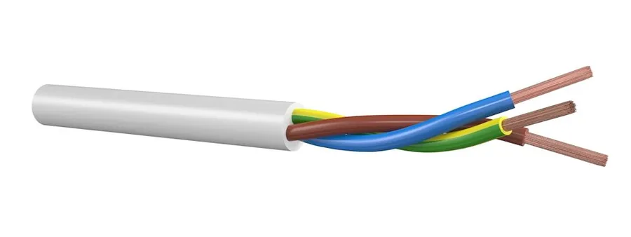 VMVL 3x1,5mm aansluitsnoer wit - rol a 100m